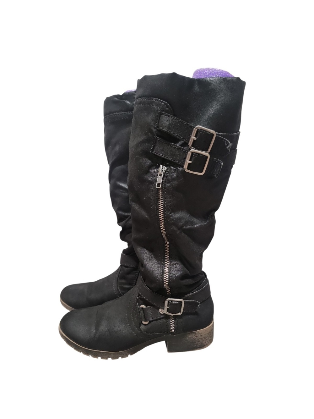 Kohl's Black Over-the-Knee Buckle Boots